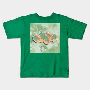 Psychedelic Eggs (Salmon & Green) Kids T-Shirt